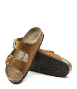Birkenstock Mules Arizona Cuir Suédé Mink, Modèle Étroit -Boutique Campagnolo 1009527 sole