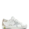 Golden Goose Baskets Enfant Superstar Cuir Glitter Blanc Doré