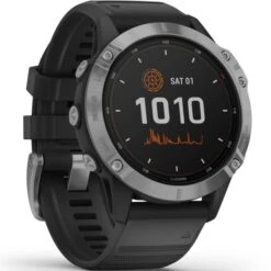 GARMIN FENIX 6 SOLAR SILVER W/BLACK BAND 21 -Boutique Campagnolo 9 77617 010 02410 00 03