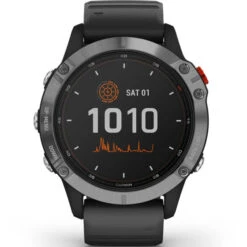 GARMIN FENIX 6 SOLAR SILVER W/BLACK BAND 21 -Boutique Campagnolo 9 77617 010 02410 00 04