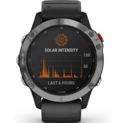 GARMIN FENIX 6 SOLAR SILVER W/BLACK BAND 21 -Boutique Campagnolo 9 77617 010 02410 00 06