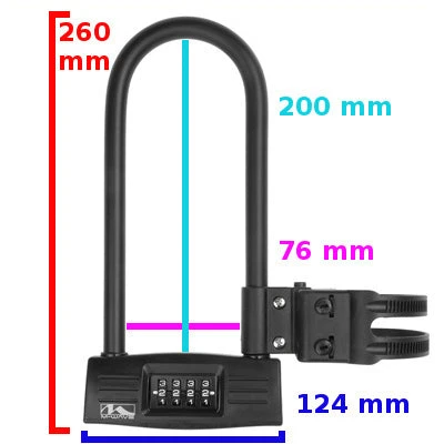 Antivol U à Code Avec Support Vélo M-Wave 5 Antivol U à Code Avec Support Vélo M-Wave – Image 3