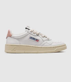 Baskets 01 Low Cuir Blanc Rose