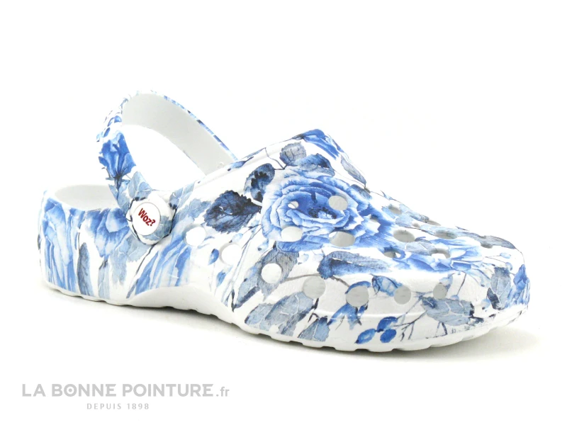 Woz Cheese Bluette - Bleu Blanc - Sabot Fleuri 3 Woz Cheese Bluette - Bleu Blanc - Sabot Fleuri