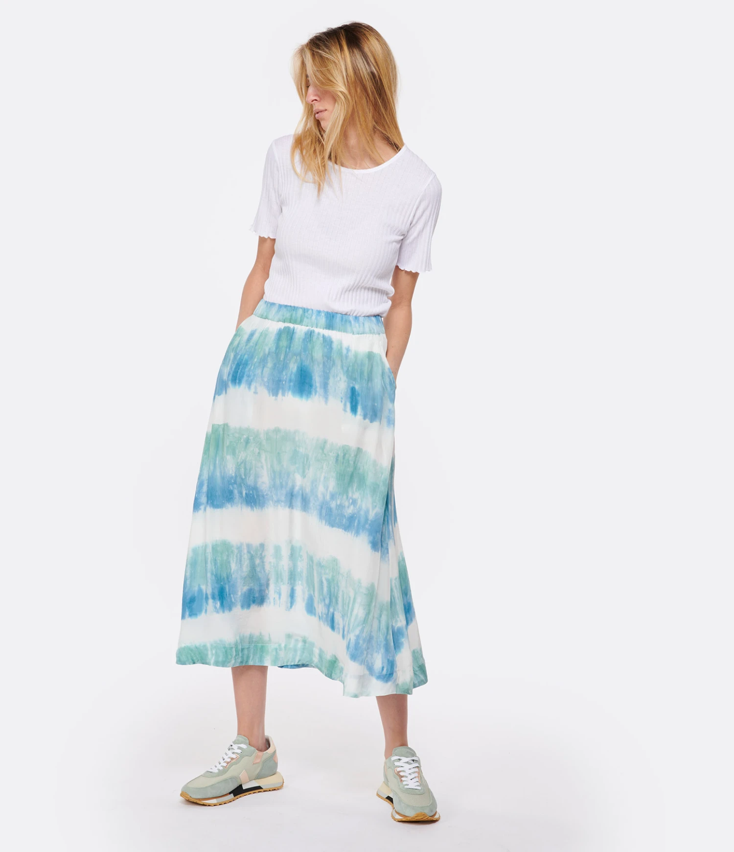 Baskets Rush M Mesh Cuir Mirror Sauge Crème 9 Baskets Rush M Mesh Cuir Mirror Sauge Crème – Image 7