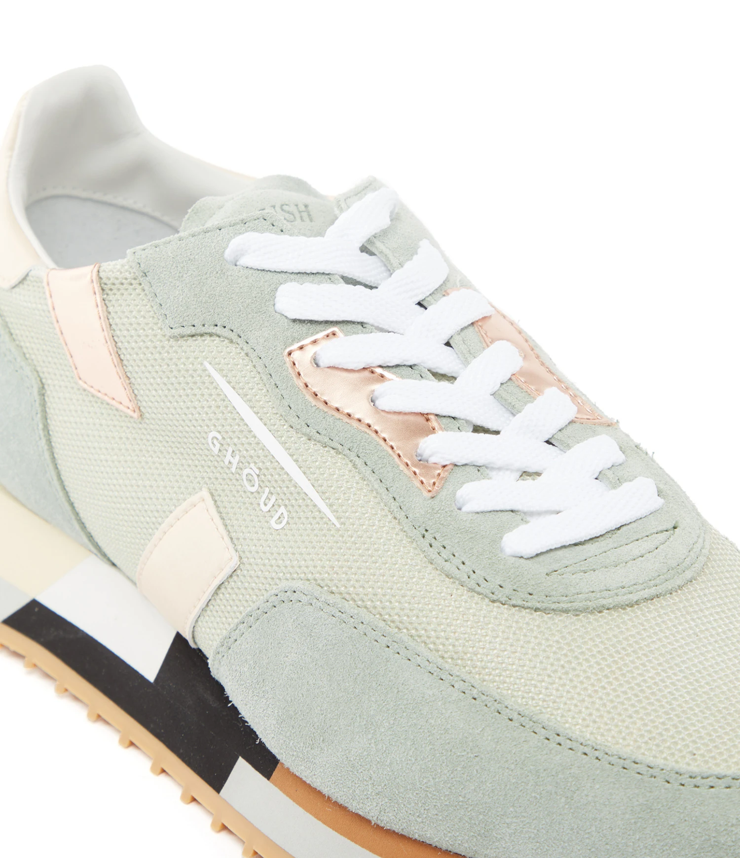 Baskets Rush M Mesh Cuir Mirror Sauge Crème 6 Baskets Rush M Mesh Cuir Mirror Sauge Crème – Image 4