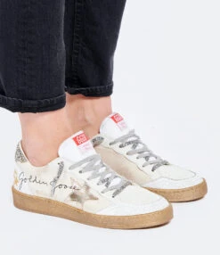 Golden Goose Baskets Ball Star Signature Cuir Blanc Argenté -Boutique Campagnolo golde look20220111 224