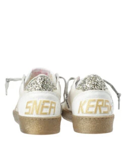 Golden Goose Baskets Ball Star Signature Cuir Blanc Argenté -Boutique Campagnolo golde37859 pck20211224 3