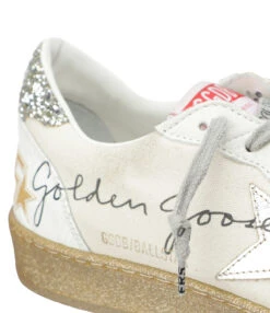 Golden Goose Baskets Ball Star Signature Cuir Blanc Argenté -Boutique Campagnolo golde37859 pck20211224 4
