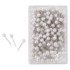 Lot De 200 Petites épingles Perles Blanches, Longueur 1,6 Cm, Aiguilles Têtes Nacrées