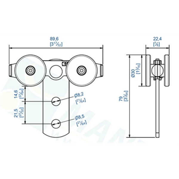 Chariot à 4 Galets Auto-orientables Galets En Acier Pour Rail 35x30 2732 - Lot De 2 3 Chariot à 4 Galets Auto-orientables Galets En Acier Pour Rail 35x30 2732 - Lot De 2 – Image 2