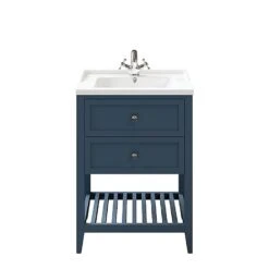 Castorama Meuble Sous Vasque à Poser 2 Tiroirs GoodHome Perma Bleu 60 Cm + Plan Vasque Nira
