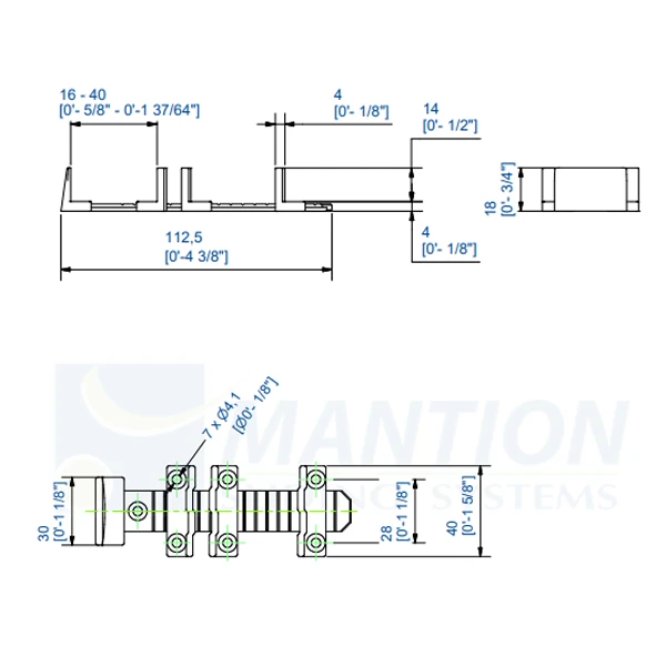 Guide Bas Universel Réglable Mantion En Polycarbonate Pour 2 Portes 4 Guide Bas Universel Réglable Mantion En Polycarbonate Pour 2 Portes – Image 2