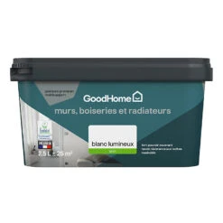 Castorama Peinture Murs Et Plafonds GoodHome Blanc Lumineux Satin 2,5L